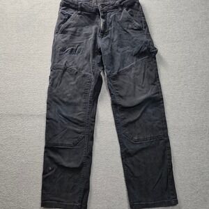 CAT Mens Black Carpenter Work Pants 32x30 Double Knee Distressed Heavy Duty